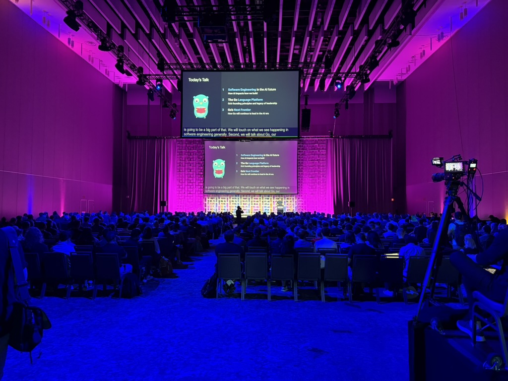 A photo of the audience at the Javits Center, the site of GopherCon 2025